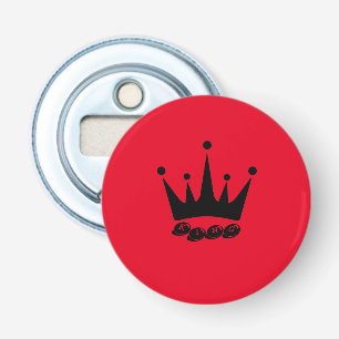 King Text Black Crown Button Flaschenöffner öffnen