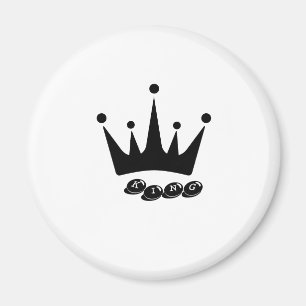 KING Text Crown Bildgröße Standard, 2¼ Zoll Magnet