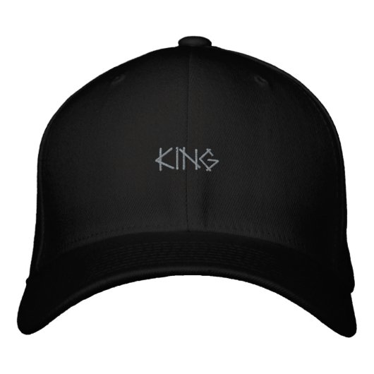 KING Text custom Black Visor Cap bestickt Hat Bestickte Baseballkappe (Vorderseite)