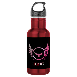 KING Text Feder Ring Emblem Trinkgeschirr Royal Edelstahlflasche
