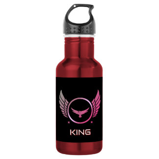 KING Text Feder Ring Emblem Trinkgeschirr Royal Edelstahlflasche