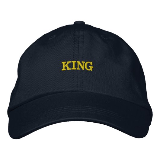 KING Text-Hat Alternative Apparel Basic anpassbar Bestickte Baseballkappe (Vorderseite)