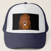 KING-Text mit Löwenabdruck Stilvoll gedruckt Truckerkappe (Vorderseite)