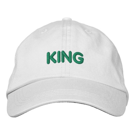KING Text Name Visier Bestickte Baseballkappe (Vorderseite)