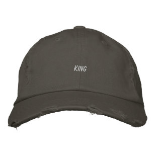 KING Text Nickel Farbe abgenutzt stilvoller Look M Bestickte Baseballkappe