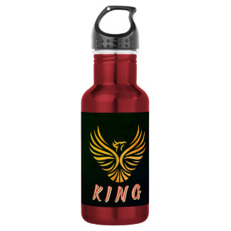 KING Text Phoenix-Vogel-Emblem Hydrationsbehälter Edelstahlflasche
