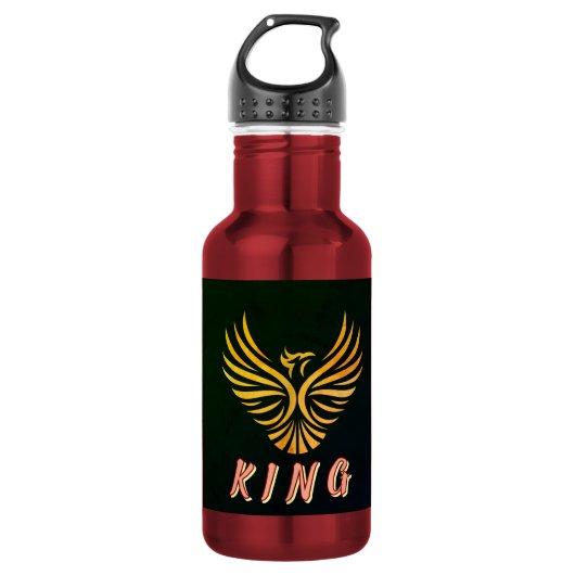 KING Text Phoenix-Vogel-Emblem Hydrationsbehälter Edelstahlflasche (Vorderseite)