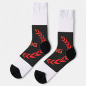 KING Text Printed Style Nachhaltige Premium Crew Socken (Linkes Detail)
