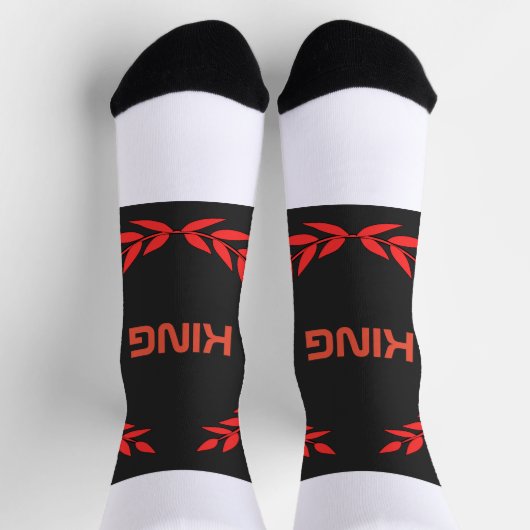 KING Text Printed Style Nachhaltige Premium Crew Socken (Oben)