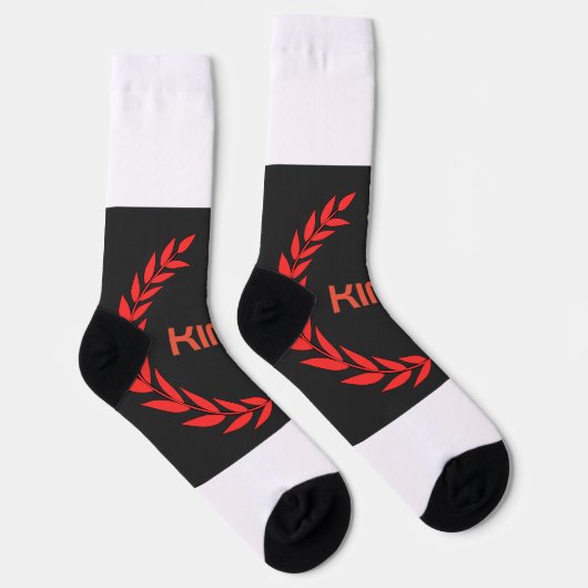 KING Text Printed Style Nachhaltige Premium Crew Socken (Rechts)