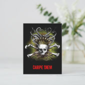 King Tintenfisch Skull Carpe Diem Postcard Postkarte (Stehend Vorderseite)