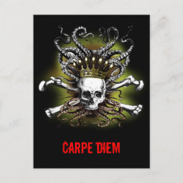 King Tintenfisch Skull Carpe Diem Postcard Postkarte