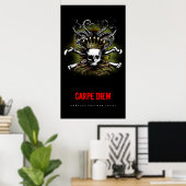 King Tintenfisch Skull Carpe Diem Poster (Heimbüro)