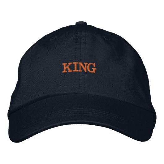 KING tippt oder druckt den Name-text-Hat-Handsome Bestickte Baseballkappe (Vorderseite)