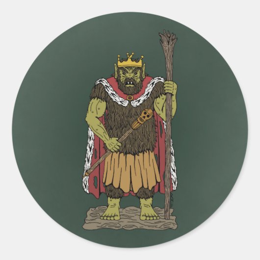 King Troll Runder Aufkleber (Vorderseite)