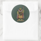 King Troll Runder Aufkleber (Tasche)