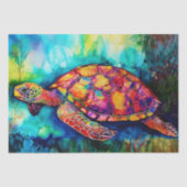 King Turtle schwimmt durch azurblaue Meere Seidenpapier (Vorderseite)