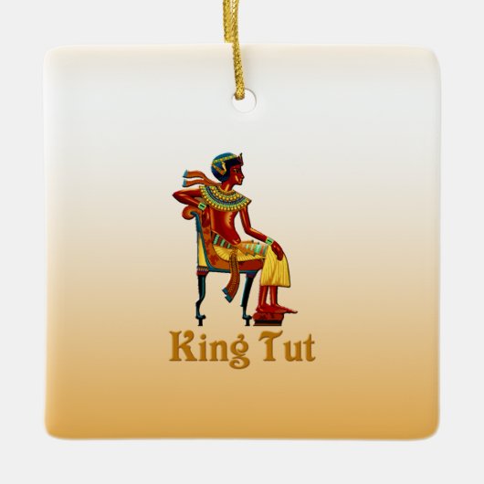King Tut auf seinem Thron Keramikornament (Vorderseite)