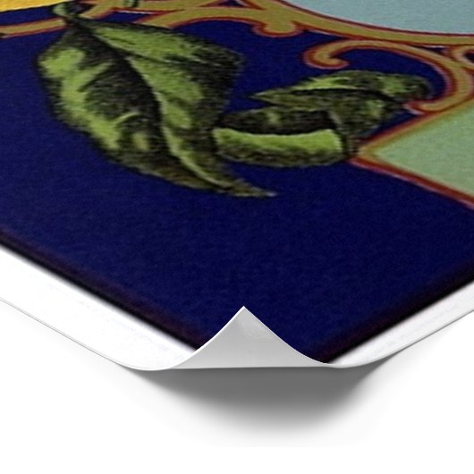 King Tut Brand Lemons Crate Label Poster (Ecke)