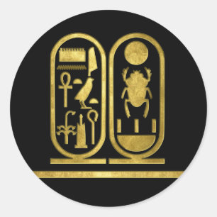 King Tut Cartouche Runder Aufkleber