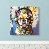 KING TUT-FRENCH BULLDOG LEINWANDDRUCK (Insitu (Holzboden))