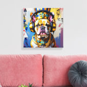 KING TUT-FRENCH BULLDOG LEINWANDDRUCK (Insitu (Wohnzimmer))
