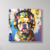 KING TUT-FRENCH BULLDOG LEINWANDDRUCK (Vorderseite)