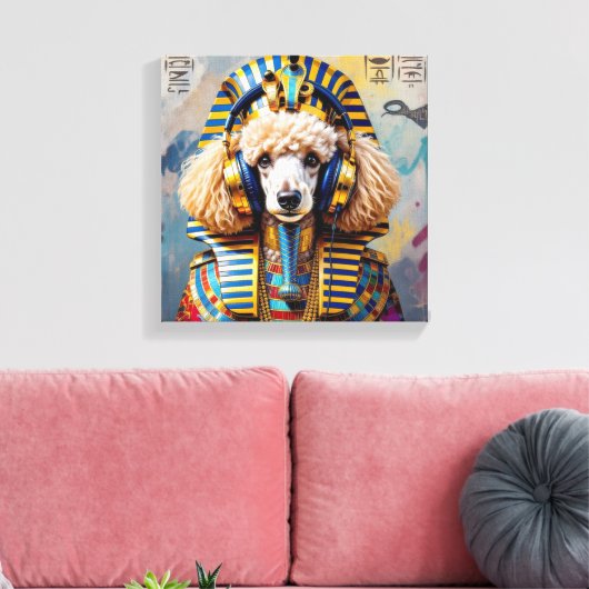 KING TUT-FRENCH POODLE LEINWANDDRUCK (Insitu (Wohnzimmer))