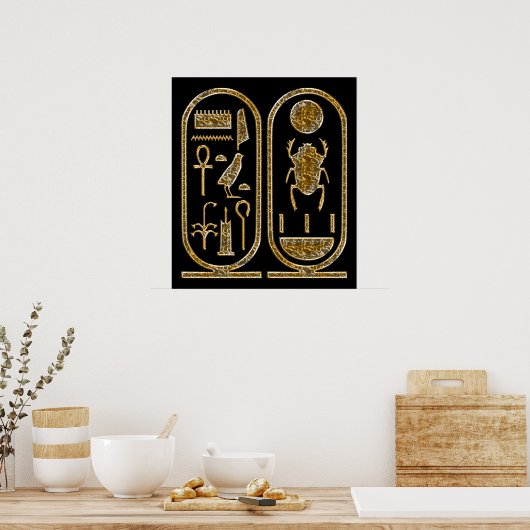 King Tut Hieroglyphics Poster Print (Küche)