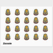 King Tut Mask Runder Aufkleber (Blatt)