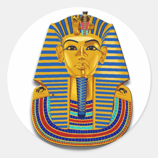 King Tut Mask Runder Aufkleber (Vorderseite)