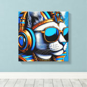 KING TUT PERSIAN CAT COOL 2 LEINWANDDRUCK (Insitu (Holzboden))