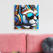KING TUT PERSISCHER KATZE COOL 2 LEINWANDDRUCK (Insitu (Wohnzimmer))