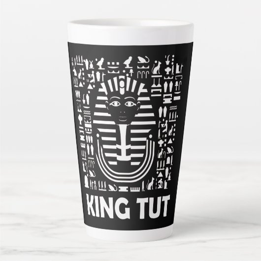 King tut pharaoh egyptian Hieroglyphe Alphabet Milchtasse (Vorderseite)