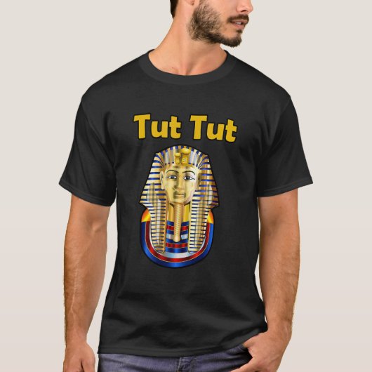 King Tut Pharaoh farbenfrohe goldene Gesichtsmaske T-Shirt (Vorderseite)