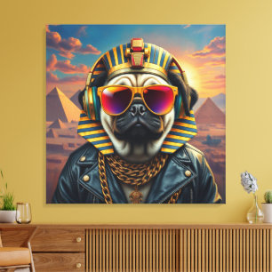 KING TUT PUG COOL 7 LEINWANDDRUCK