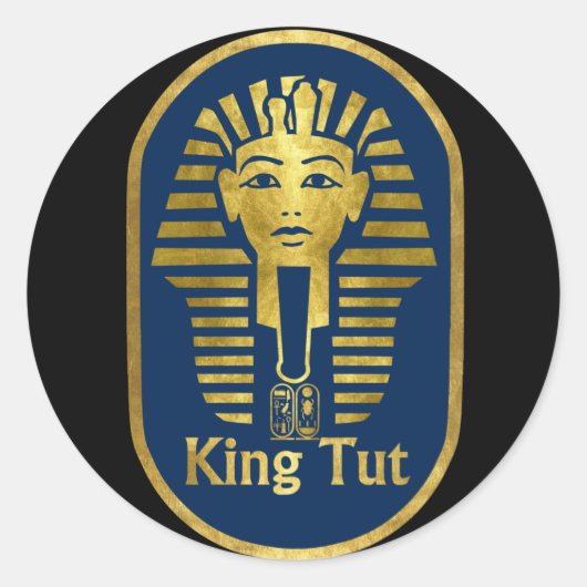 King Tut Runder Aufkleber (Vorderseite)