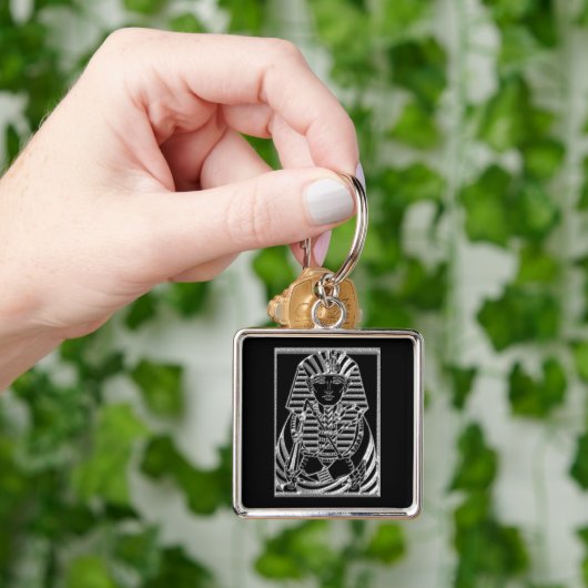 King Tut Silver Egyptian Key Chain Schlüsselanhänger (Hand)