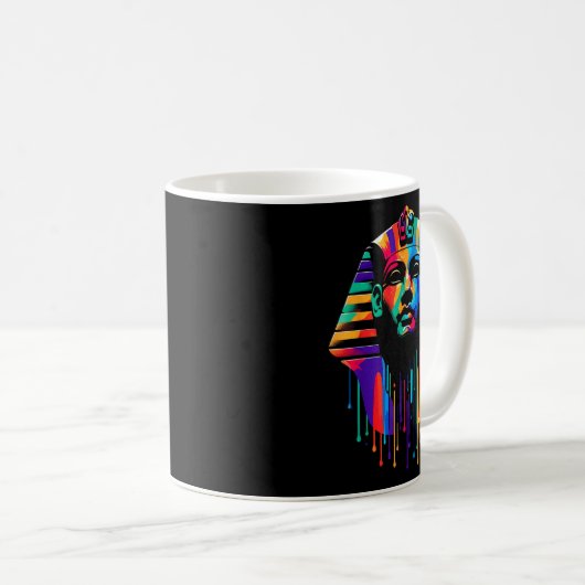 King Tut. Tutankhamun Minimalist Vibrant Style Chr Kaffeetasse (VorderseiteRechts)