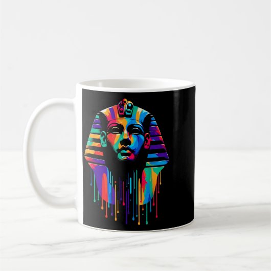 King Tut. Tutankhamun Minimalist Vibrant Style Chr Kaffeetasse (Links)