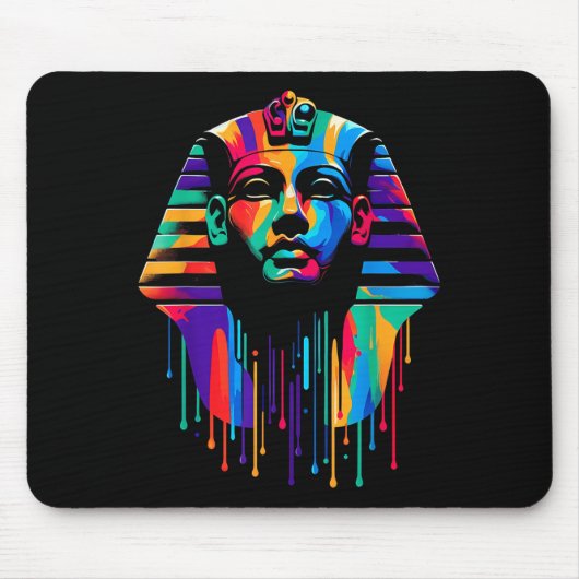 King Tut. Tutankhamun Minimalist Vibrant Style Chr Mousepad (Vorne)