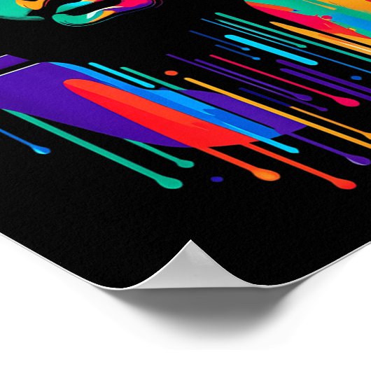 King Tut. Tutankhamun Minimalist Vibrant Style Chr Poster (Ecke)