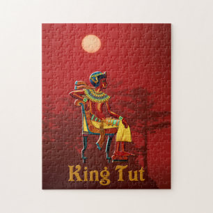King Tut unter einer untergehenden Sonne Puzzle