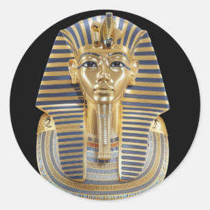 King Tutankhamun Round Glossy Stickers