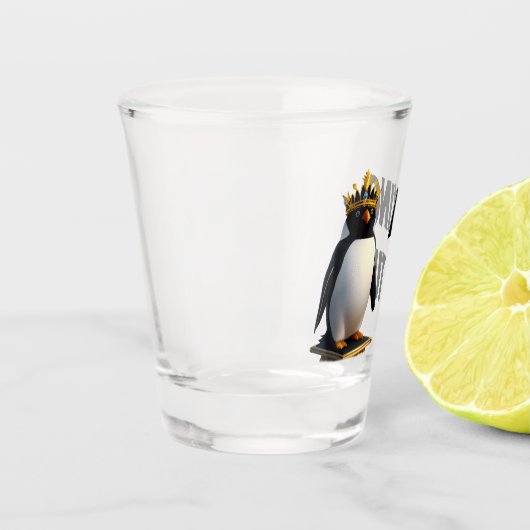 King Tux Linux Penguin Shot Glass Schnapsglas (Links)