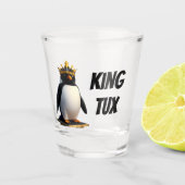 King Tux Linux Penguin Shot Glass Schnapsglas (Vorderseite)