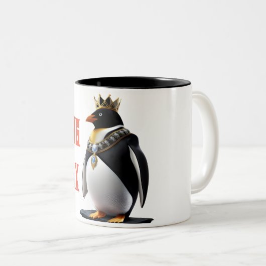King Tux - Regal Linux Pinguin Coffee Tasse (VorderseiteRechts)