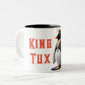 King Tux - Regal Linux Pinguin Coffee Tasse (Vorderseite Links)
