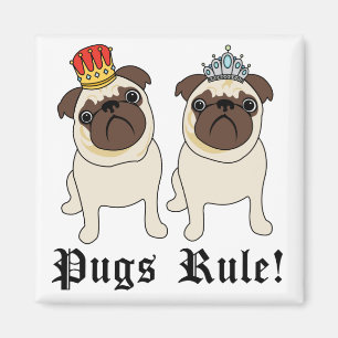 King- und Queen-Mops-Magnete Magnet