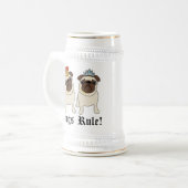 KIng und Queen Mops Tasse (Vorderseite Links)